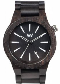 WeWood Assunt Black - must käekell valgete ja terasest detailidega